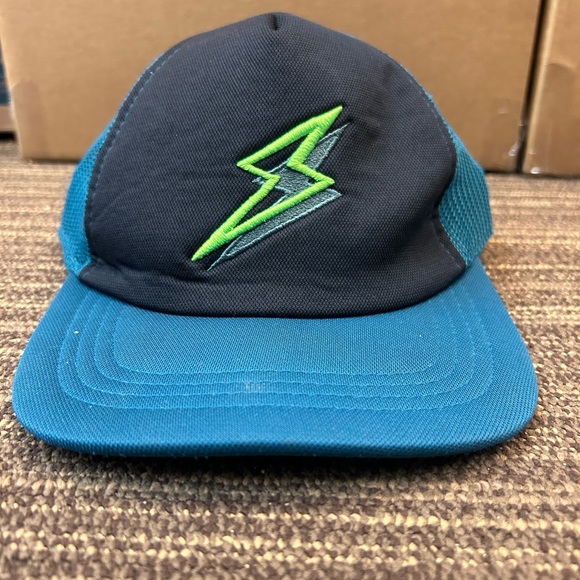 Tommy Bahama Kids Navy Lightning Bolt Trucker Mesh Snap Back Cap Hat - Size S/M - Picture 1 of 8